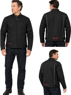 Power Trip Textile Motorcycle Riding Jacket Men Black Armored Mesh 4XL Big Tall